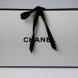 Chanel Origami White Paper Gift Bag Box with Ties